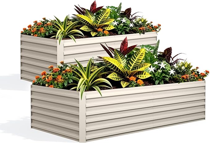 Garvee 2PCS 8x4x2ft Galvanized Raised Garden Bed Outdoor, Rust-Resistant Raised by Garvee