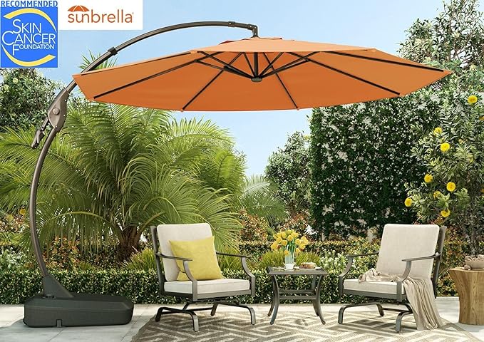 Grand patio 12FT Sunbrella Cantilever Round Umbrella Outdoor Round Aluminum - Image 3