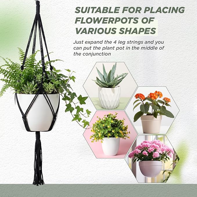 EBOOT 2 Pack 48 Inch Large Macrame Plant Hanger Rope to Hang Flower Pot Plant - Image 4