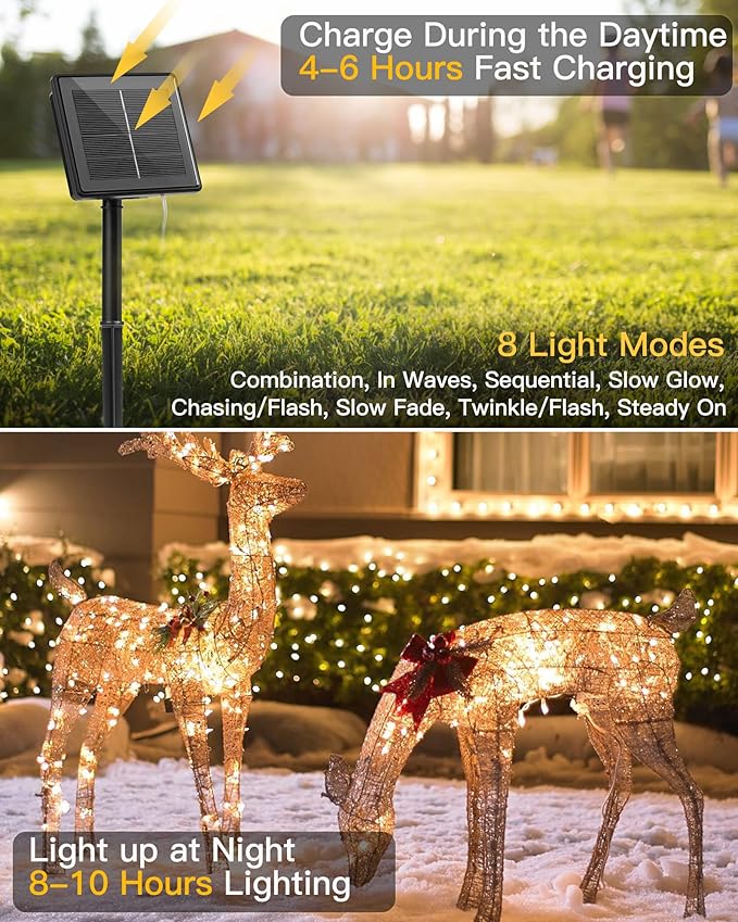 Solar String Lights Outdoor Waterproof, 4 Packs Total 132 Ft 400 LED Solar - Image 2