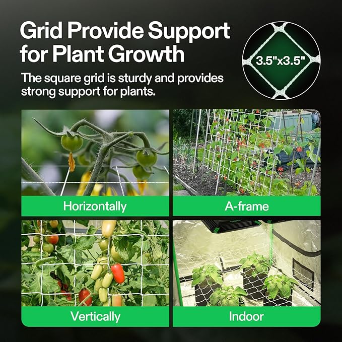 VIVOSUN 5 x 15 ft. Plant Trellis Netting, Heavy-Duty Polyester Grow Net - Image 4