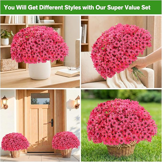 22 Bundles Artificial Flowers Outdoor Fake Plants, Faux Flowers UV Resistant - Image 3