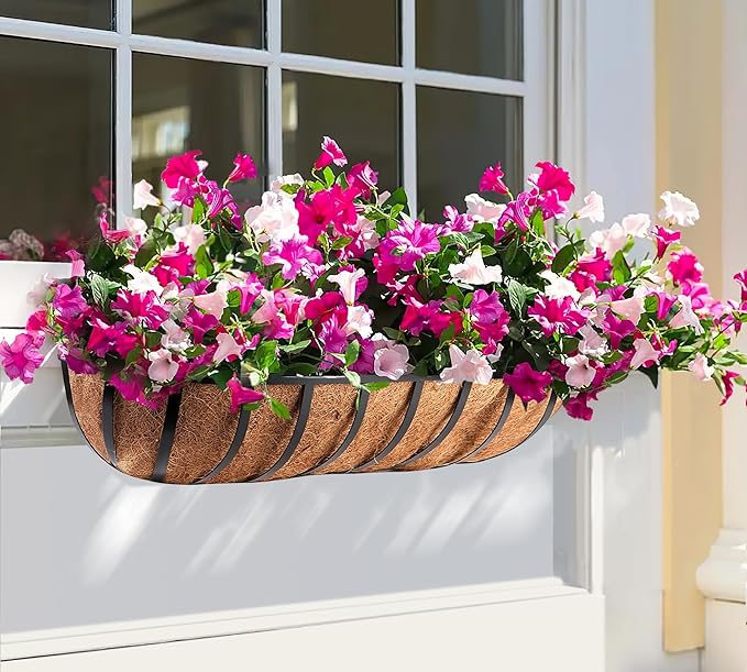 Y&M 30-Inch Window Planter Box 2Pcs Iron Deck Railing - Image 5