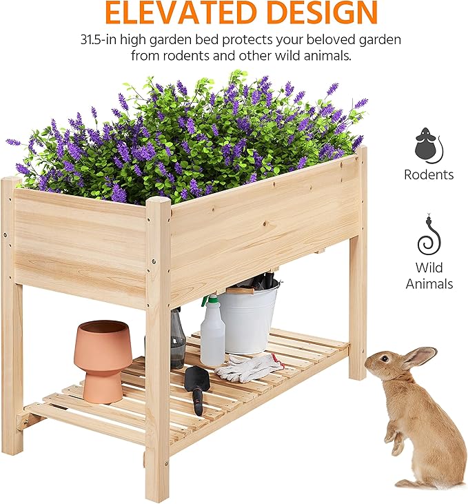 Yaheetech 47x23x32in Wooden Raised Garden Bed - Image 7