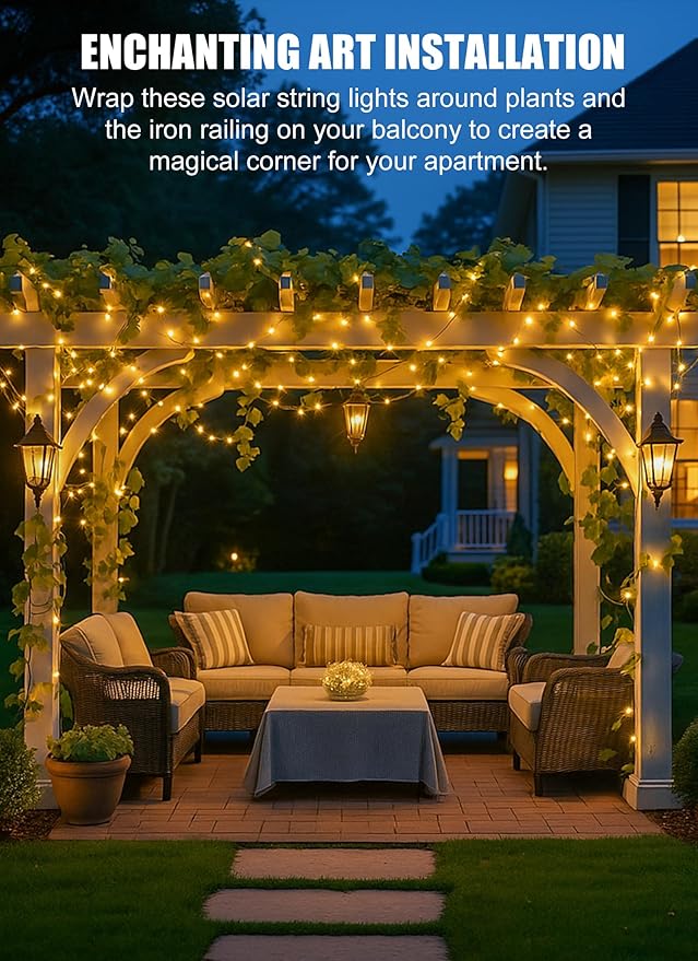 Solar String Lights Outdoor Waterproof, 2 Packs Total 132 Ft 400 LED Solar - Image 3