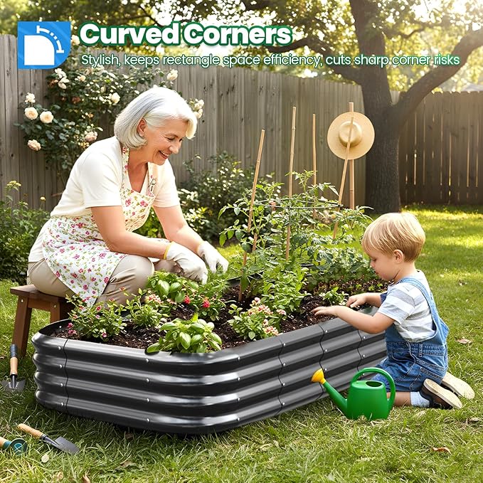 Quictent Galvanized Raised Garden Bed Kit, Dark Grey - Image 2