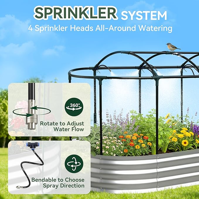 Raised Garden Bed with Self-Watering System, Oval Galvanized Raised Beds - Image 2