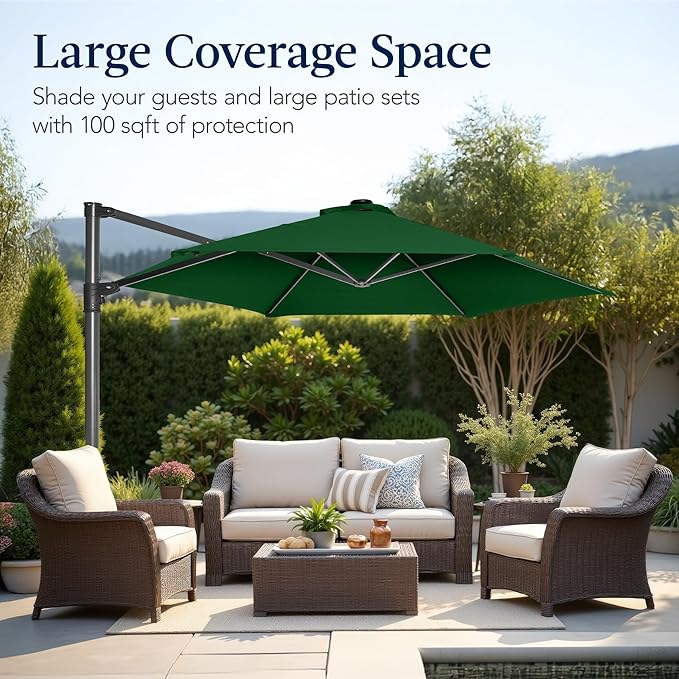 Best Choice Products 10ft Offset Cantilever Hanging Market Patio Umbrella - Image 4