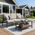 RoyalCraft 3 Seats Outdoor Patio Furniture Set, Outdoor Metal Sectional by Bringyoubetterlife