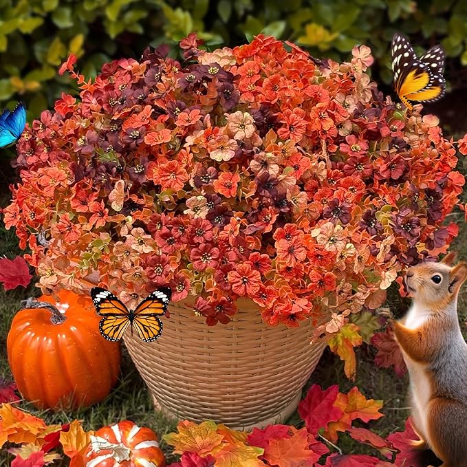 Artificial Mums Outdoor Fake Fall Flowers Decorations by JAKY-Global
