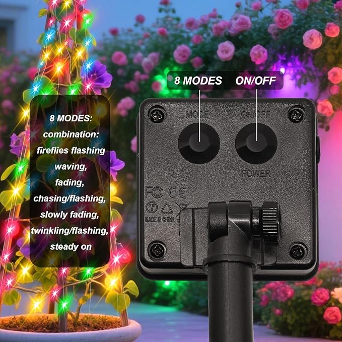 ZNYCYE Solar Waterfall Fairy Bunch Lights Outdoor Waterproof 200LEDs 8 Modes - Image 4