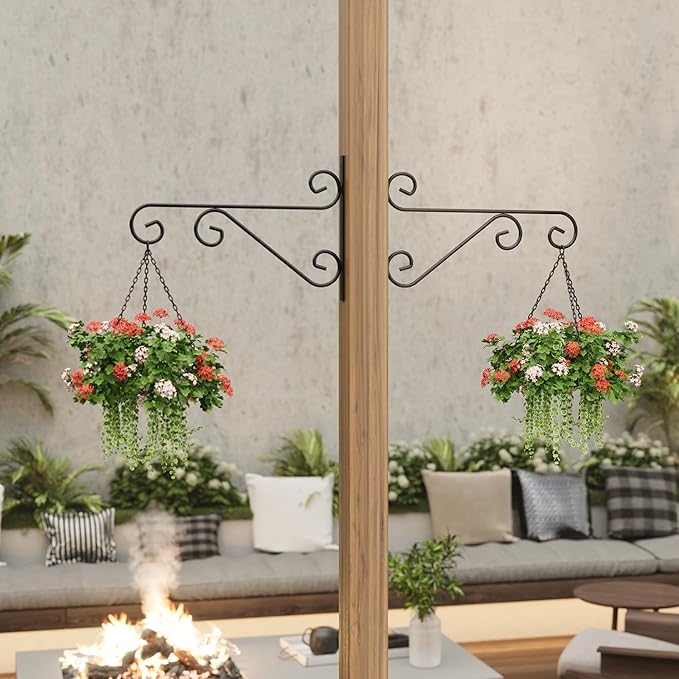 2 Pack 16 Inch Plant Hangers Outdoor Bracket, Indoor Wall Mount Metal Heavy - Image 3