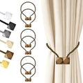 Hion Magnetic Curtain Tiebacks Dark Brown 6 Pack, Curtain Tiebacks Buckles by Hion