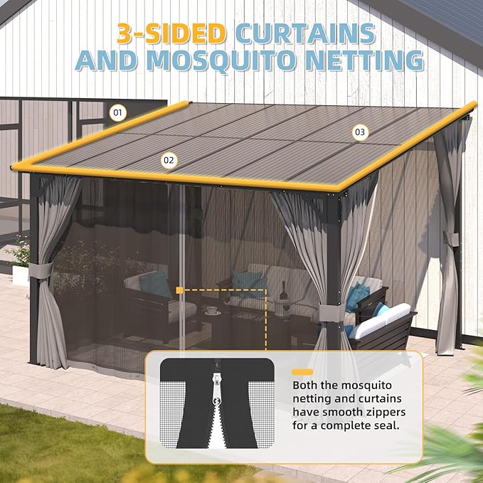 AECOJOY Wall Gazebo 12’ x 10’ - Image 4