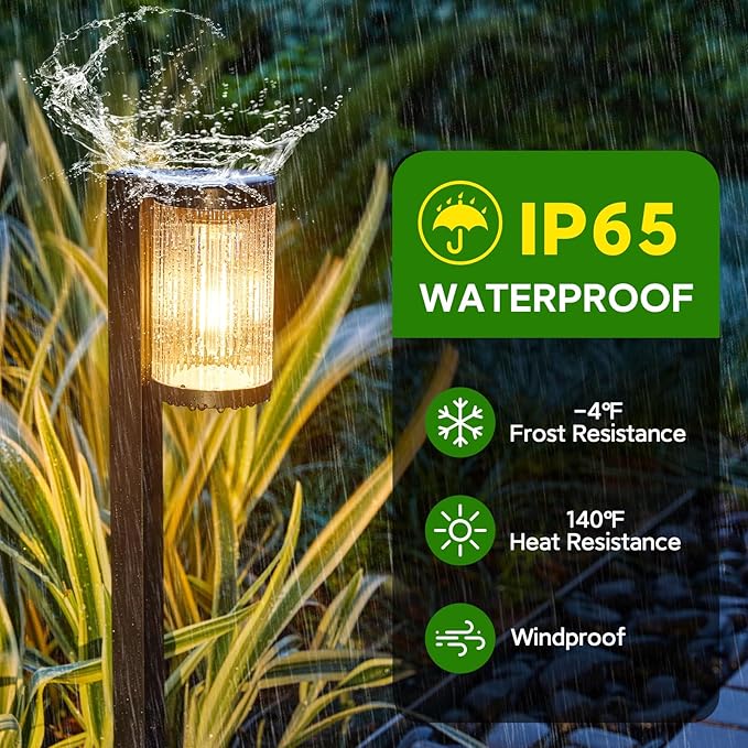 Solar Pathway Lights Outdoor, 2 Pack Upgraded Outdoor Solar Lights - Image 4
