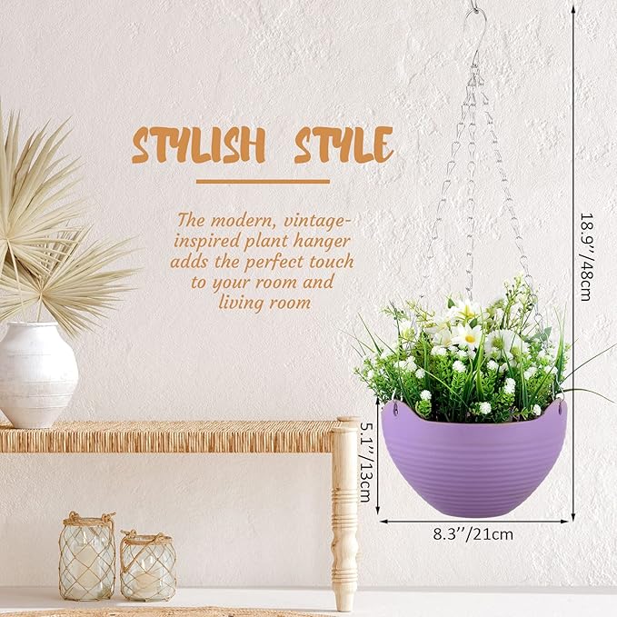 Zopeal 16 Pack Self Watering Hanging Planters, 8 Inch, Resin Material - Image 2