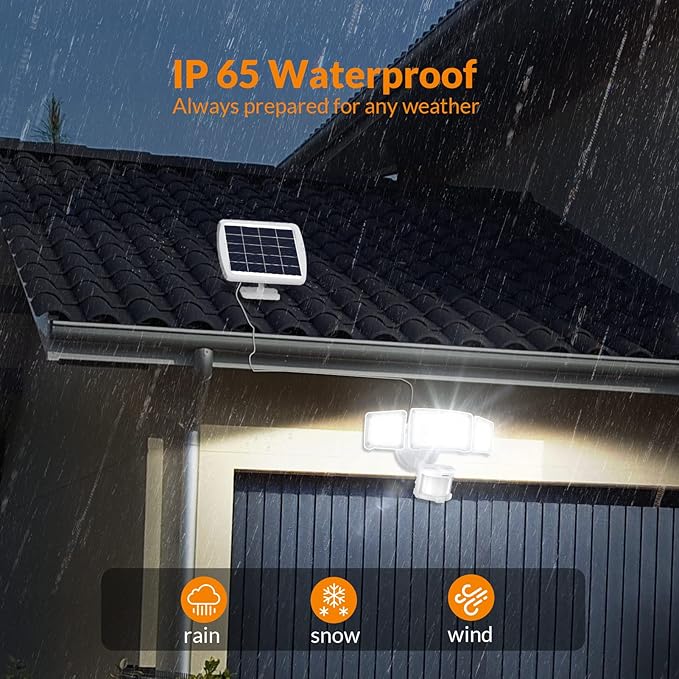 LEPOWER 1600LM LED Solar Security Lights Motion Outdoor, Motion Sensor Light - Image 5