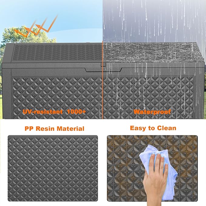 121 Gallon Waterproof Outdoor Storage Box, Resin Deck Box, Lockable Outside - Image 5