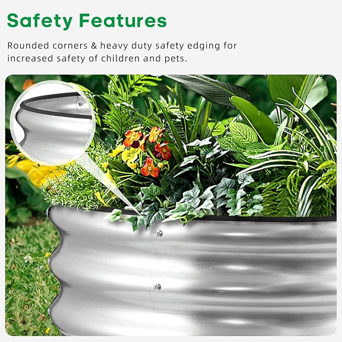 JERIA Raised Garden Bed, Galvanized Raised 2 PCS 2×2×1ft Planter Boxes Outdoor - Image 5