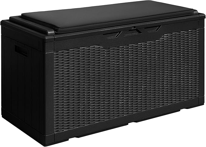 Devoko 100 Gallon Waterproof Large Resin Deck Box Outdoor Storage Box Indoor by DEVOKO