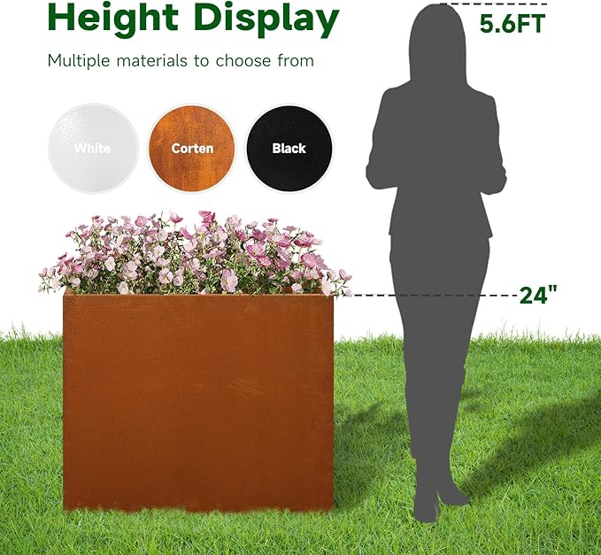Corten Steel Rectangular Planter - Image 5