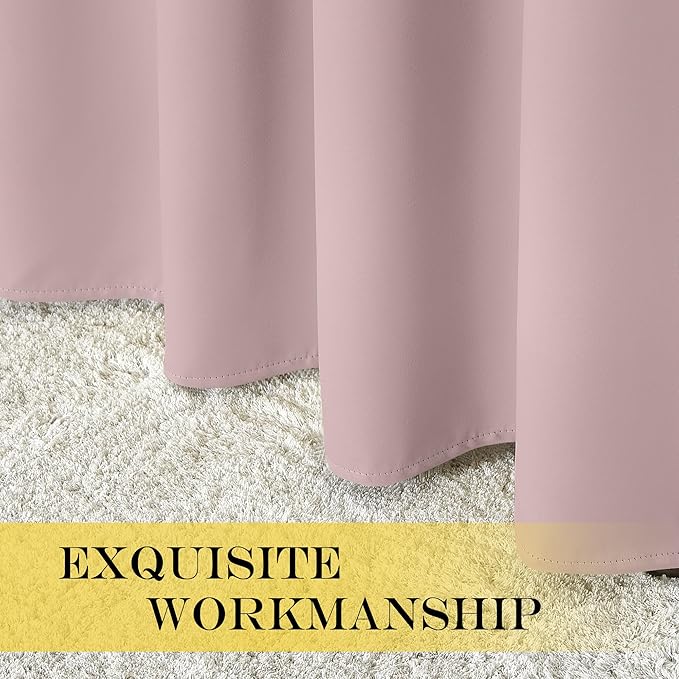 NICETOWN Baby Pink Curtains for Nursery, Sliding Glass Door Grommet Thermal - Image 7