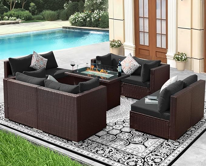 NICESOUL 9pcs Patio Furniture Set - Image 3