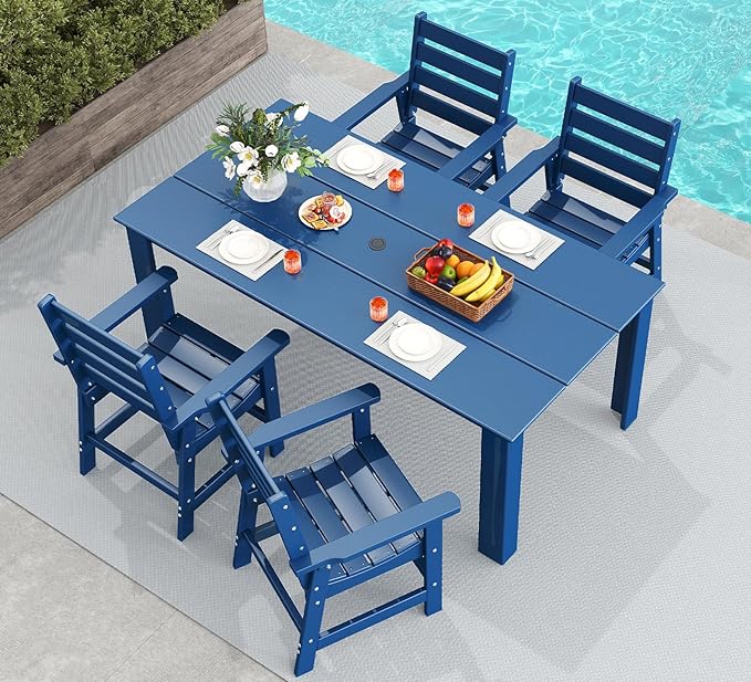 GREENVINES 5-Piece Outdoor Dining Set | HDPE | Patio Table and Chairs Sets by GreenVines