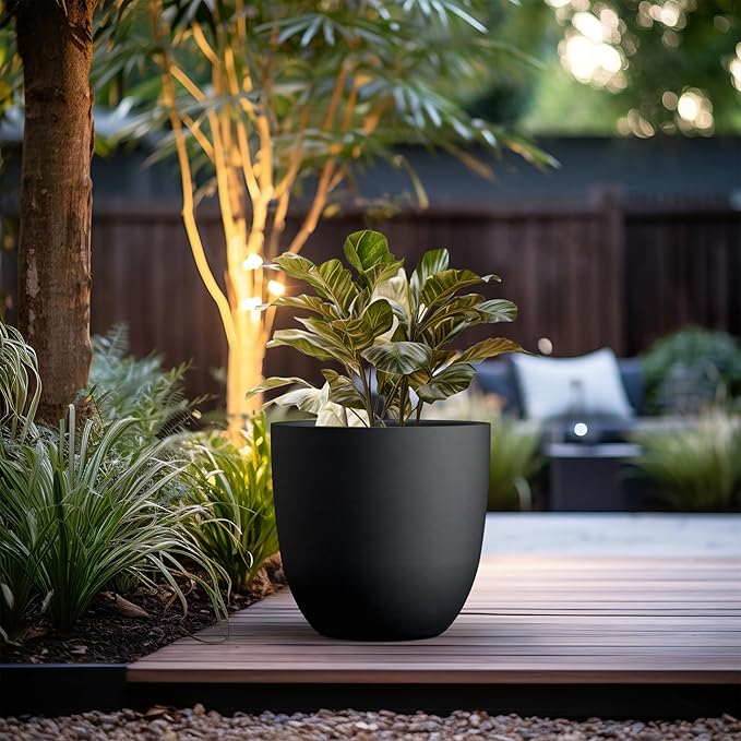 Kante 18 Inch Dia Round Concrete Planter, Indoor Outdoor Large Plant Pot - Image 3