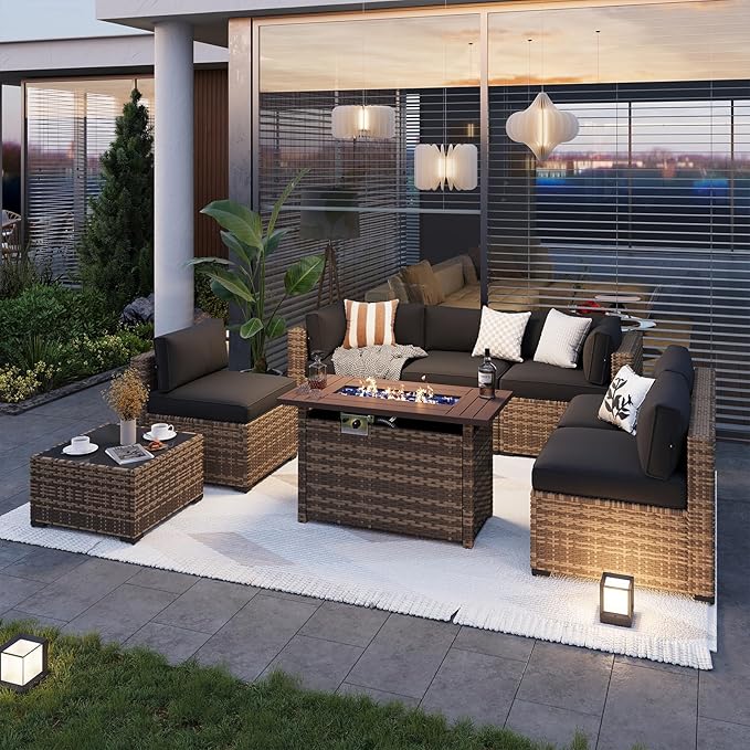 Aoxun Patio Furniture Sets, 8-Piece Outdoor Patio Furniture - Image 2