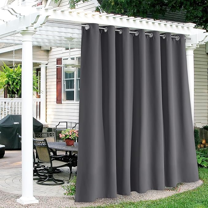 RYB HOME Pergola Curtains Outdoor Water Repellent, Sunlight Vertical Blind by RYBHOME