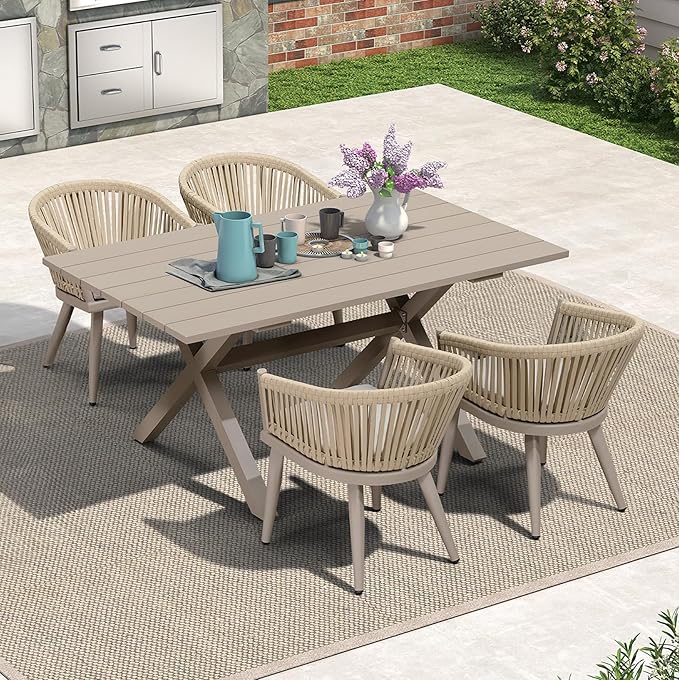 PURPLE LEAF 5 Pieces Outdoor Dining Set by PURPLELEAF