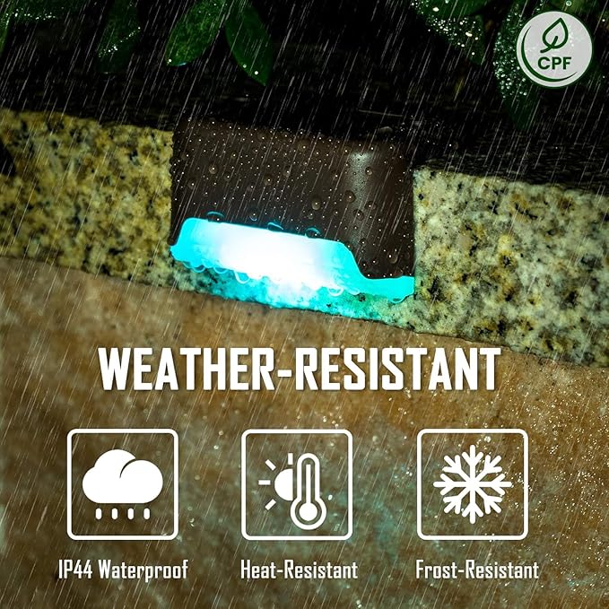 SOLPEX Color Changing Solar Deck Lights, 16 Pack Waterproof LED Lights - Image 7