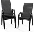 VINGLI Patio Chairs Set of 6 – Stackable Outdoor Dining Chairs by VINGLI
