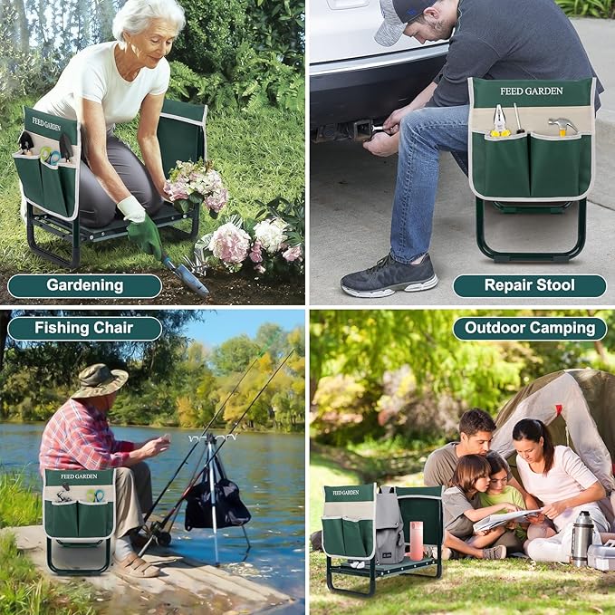 FEED GARDEN Garden Kneeler and Seat, Upgraded Foldable Gardening Stool - Image 8