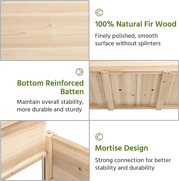 Yaheetech 42x23x33in Wooden Raised Garden Bed - Image 4