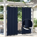 Easy-Going Linen Look Outdoor Curtains Waterproof Windproof Porch Curtains by Easy-Going