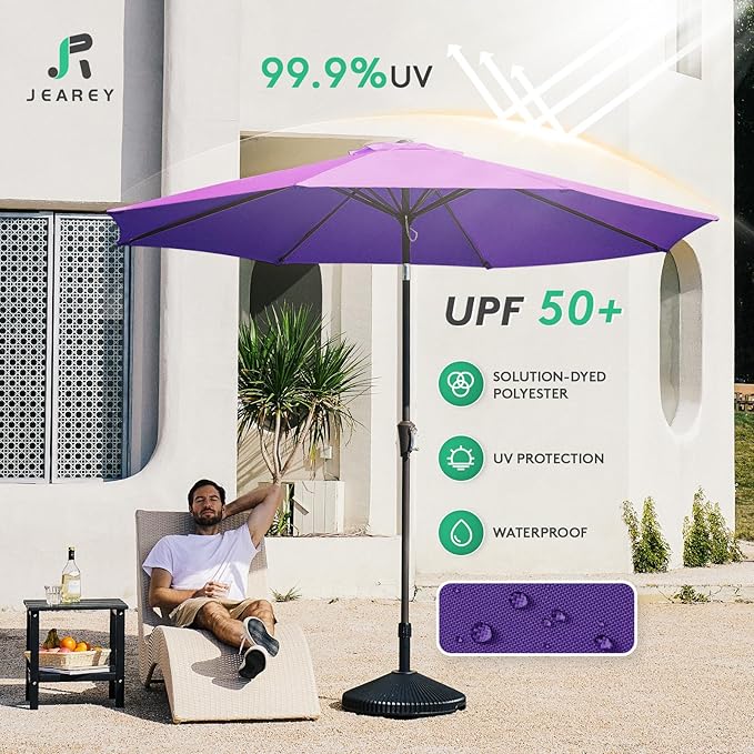 JEAREY 9FT Outdoor Patio Umbrella Outdoor Table Umbrella - Image 3