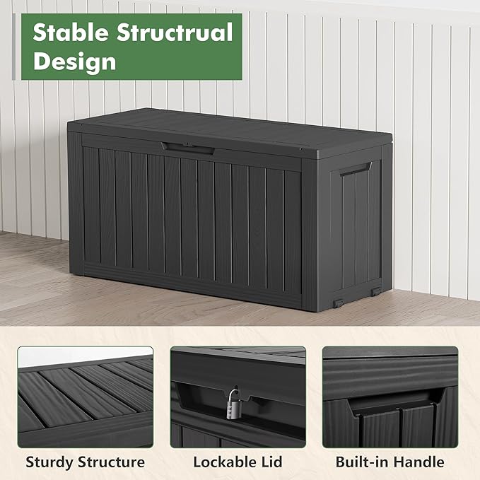 Outdoor Storage Box, Resin Deck Boxes Indoor and outdoor, Waterproof Storage - Image 3