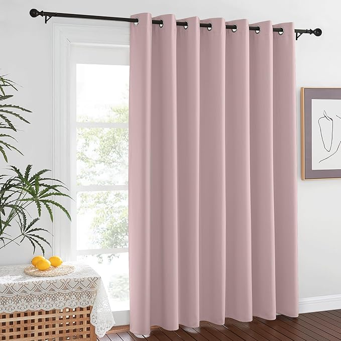 NICETOWN Baby Pink Curtains for Nursery, Sliding Glass Door Grommet Thermal by NICETOWN
