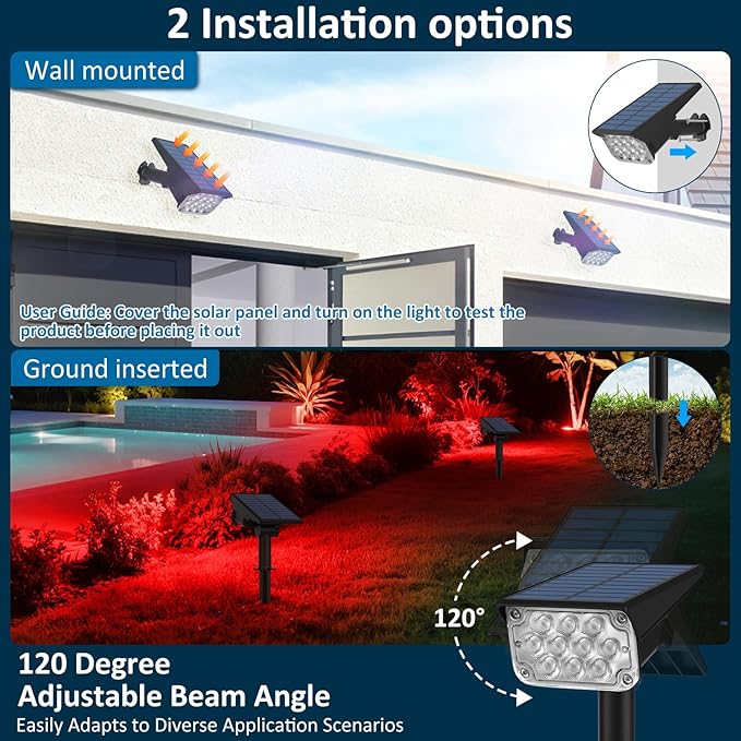 T-SUNUS Christmas Red Solar Lights - Image 4