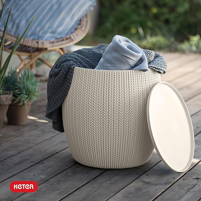 KETER Urban Knit Pouf Ottoman Set of 2 - Image 9