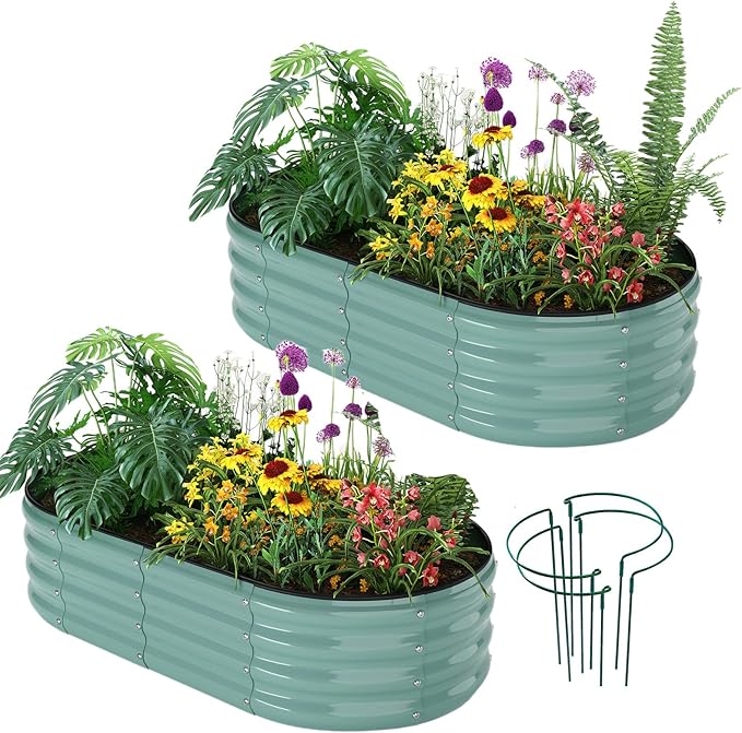 Galvanized Metal Planter Raised Garden Bed Kit by ZFHgarden
