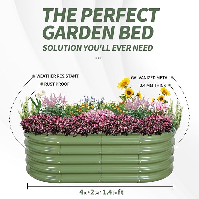 1MORE Galvanized Raised Garden Bed- Planter Garden Boxes Outdoor, Raised Beds - Image 7