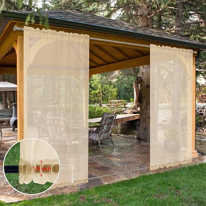 SpaceDresser Waterproof Outdoor Sheer Curtains - Image 8