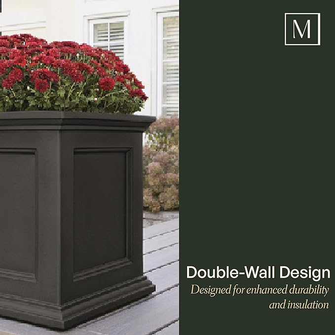 Mayne Fairfield 24-Inch Self Watering Square Planter Box, Weather-Resistant and - Image 8