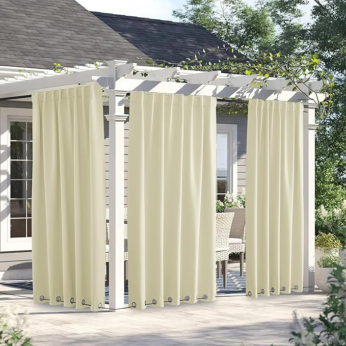 NICETOWN 2 Panels Weighted Outdoor Curtains by NICETOWN