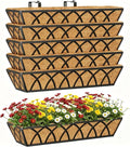 Y&M 24 Inch Window Deck with Coco Liner, Fence Metal Hanging Flower Planter by YM