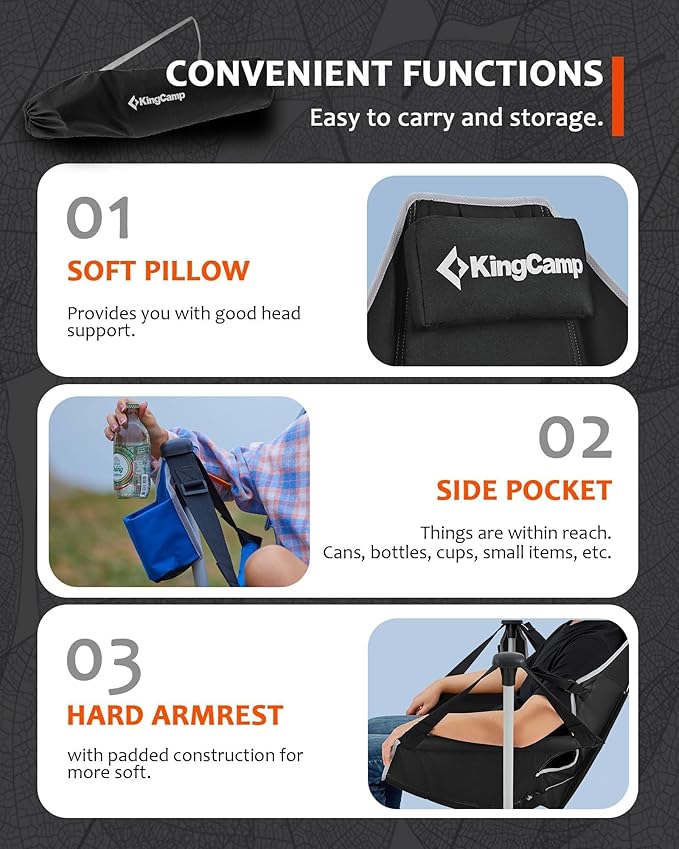 KingCamp Hammock Chair with Footrest – Heavy Duty Swinging Rocking Camping - Image 7