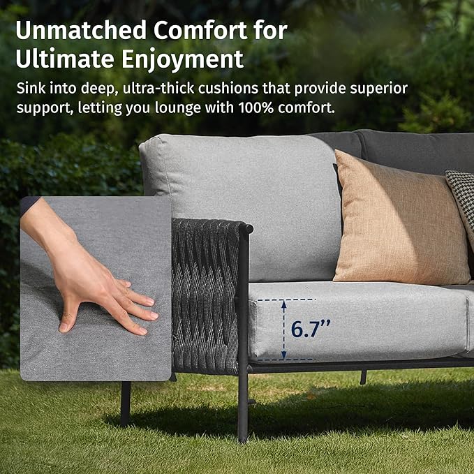EAST OAK 5-Piece Patio Furniture Set | Life Chatter 5-Seat Outdoor Furniture | - Image 2